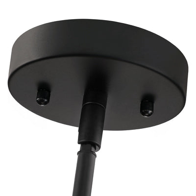 4-Light Rattan Tiered Drum Chandelier Light with Black Canopy - 22'' W