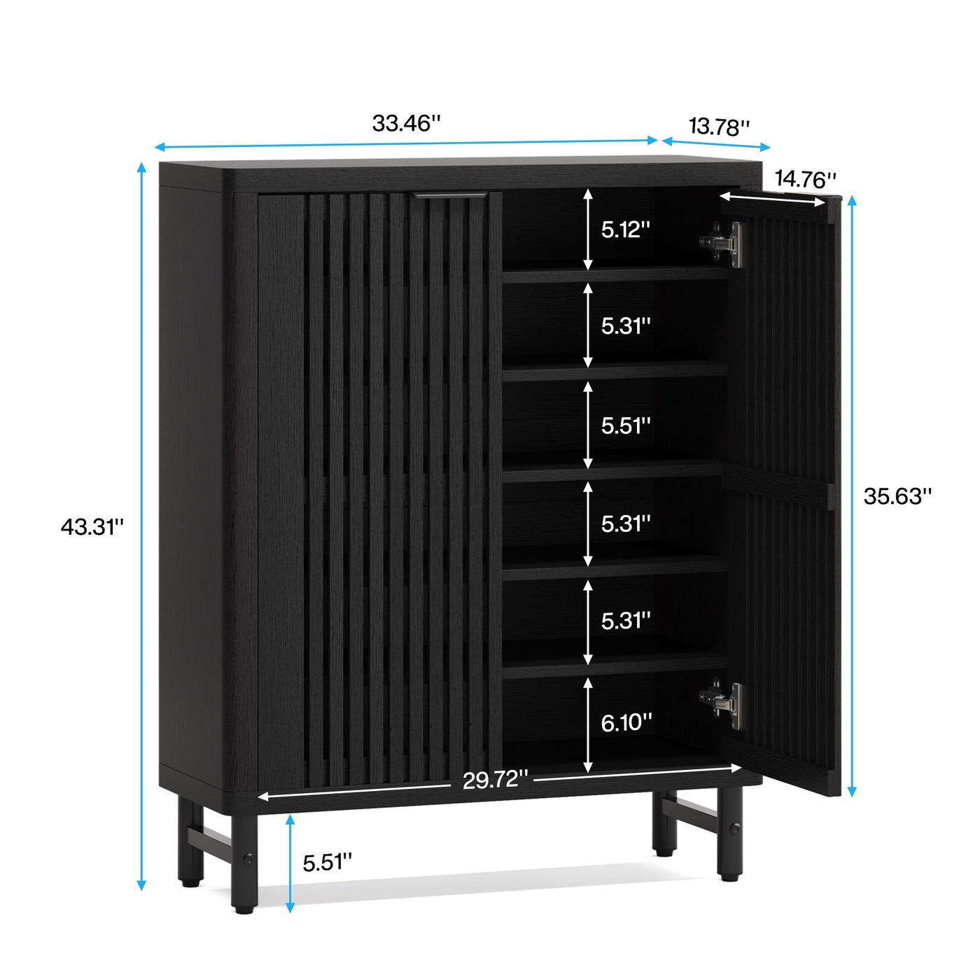 24 Pairs Shoe Storage Cabinet with Door for Entryway Living Room