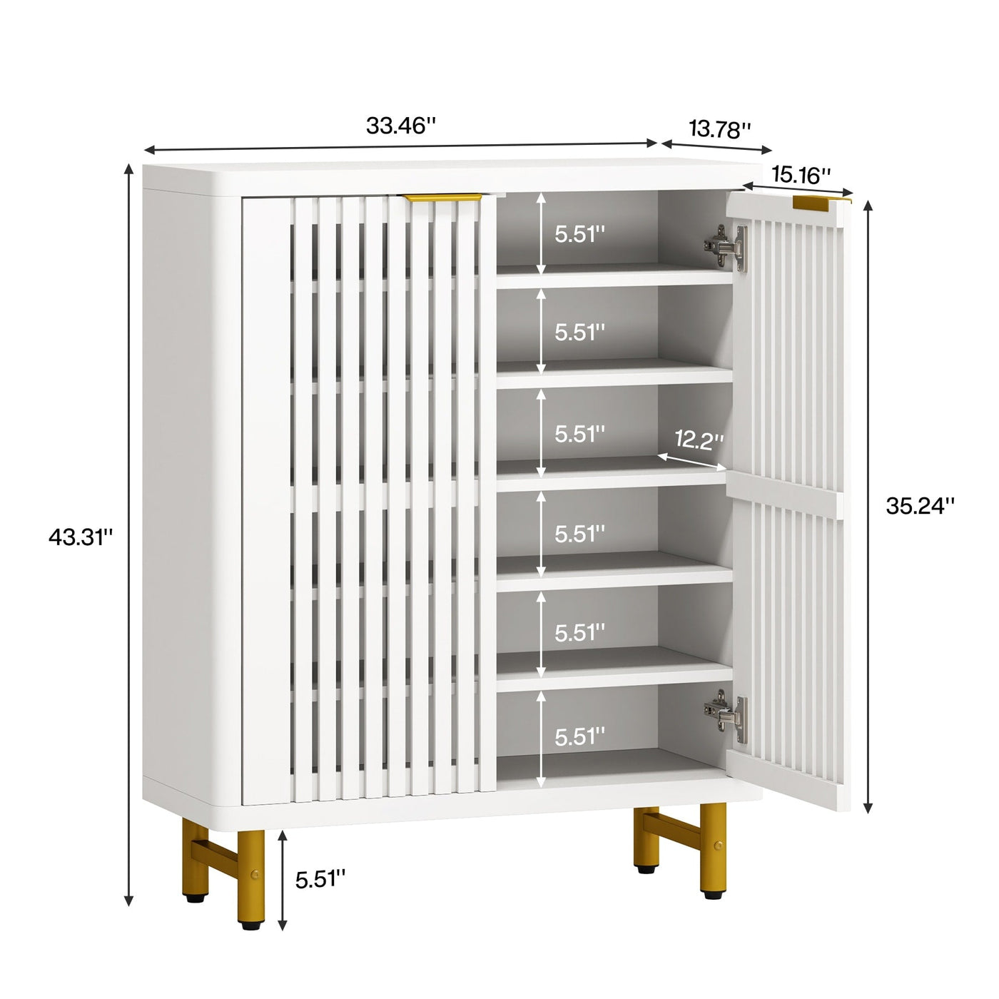 24 Pairs Shoe Storage Cabinet with Door for Entryway Living Room