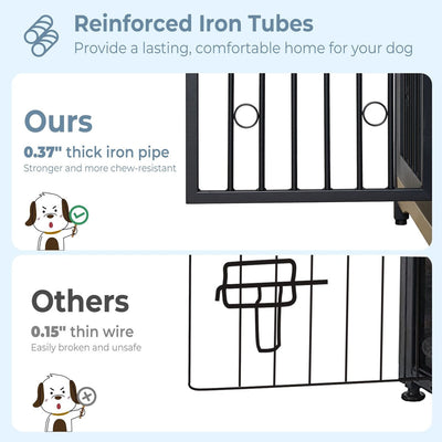 70.86'' Dog Crate Furniture Large Breed TV Stand with Cushion & Double Rooms (No Cushion)