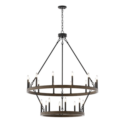 Acroma 20-light Modern Farmhouse 40In Round Wagon Wheel Chandelier with UL