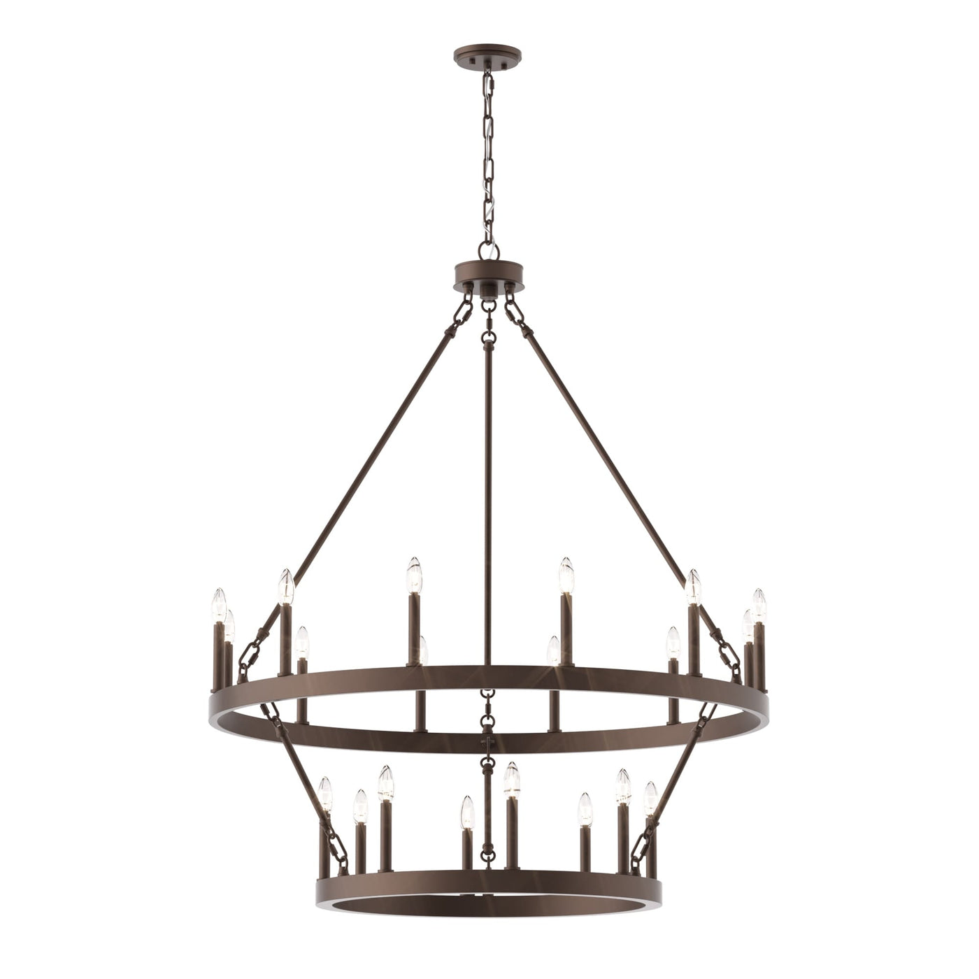 Acroma 20-light Modern Farmhouse 40In Round Wagon Wheel Chandelier with UL