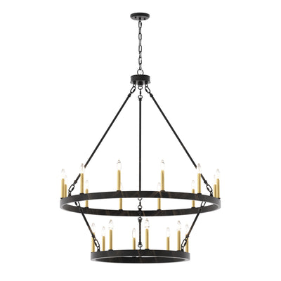 Acroma 20-light Modern Farmhouse 40In Round Wagon Wheel Chandelier with UL