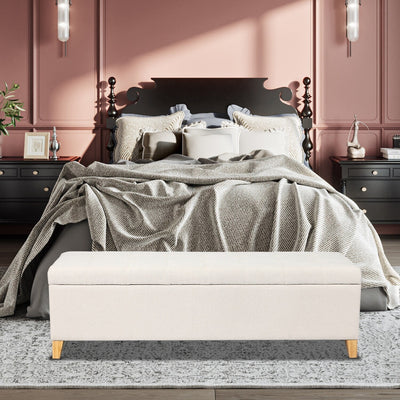 Adeco 50 Bonded Leather Storage Ottoman Bench