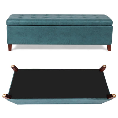 Adeco 50 Bonded Leather Storage Ottoman Bench