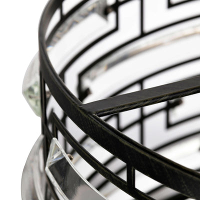 Anita Drum Shade Chandelier with Clear Glass Prism