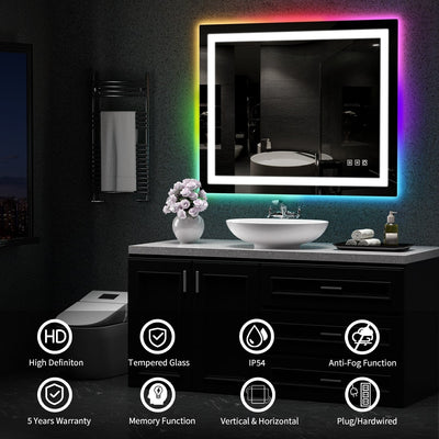 Anti-Fog RGB Backlit & LED Frontlit Bathroom Mirror