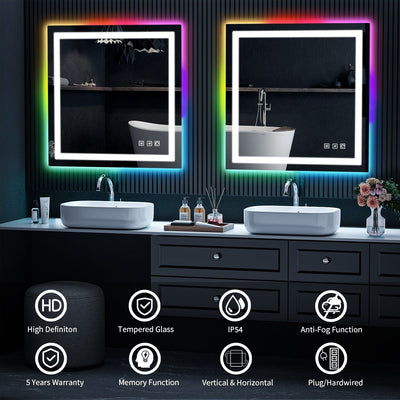 Anti-Fog RGB Backlit & LED Frontlit Bathroom Mirror