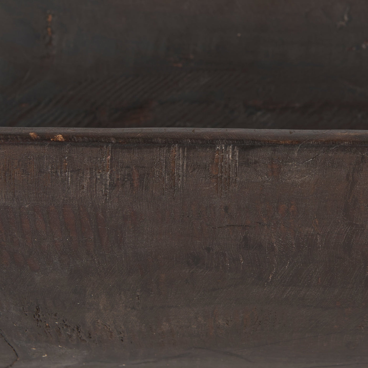 Athena Extra Large Oblong Black-Brown Reclaimed Wood Bowl - 26.0L x 10.0W x 7.0H