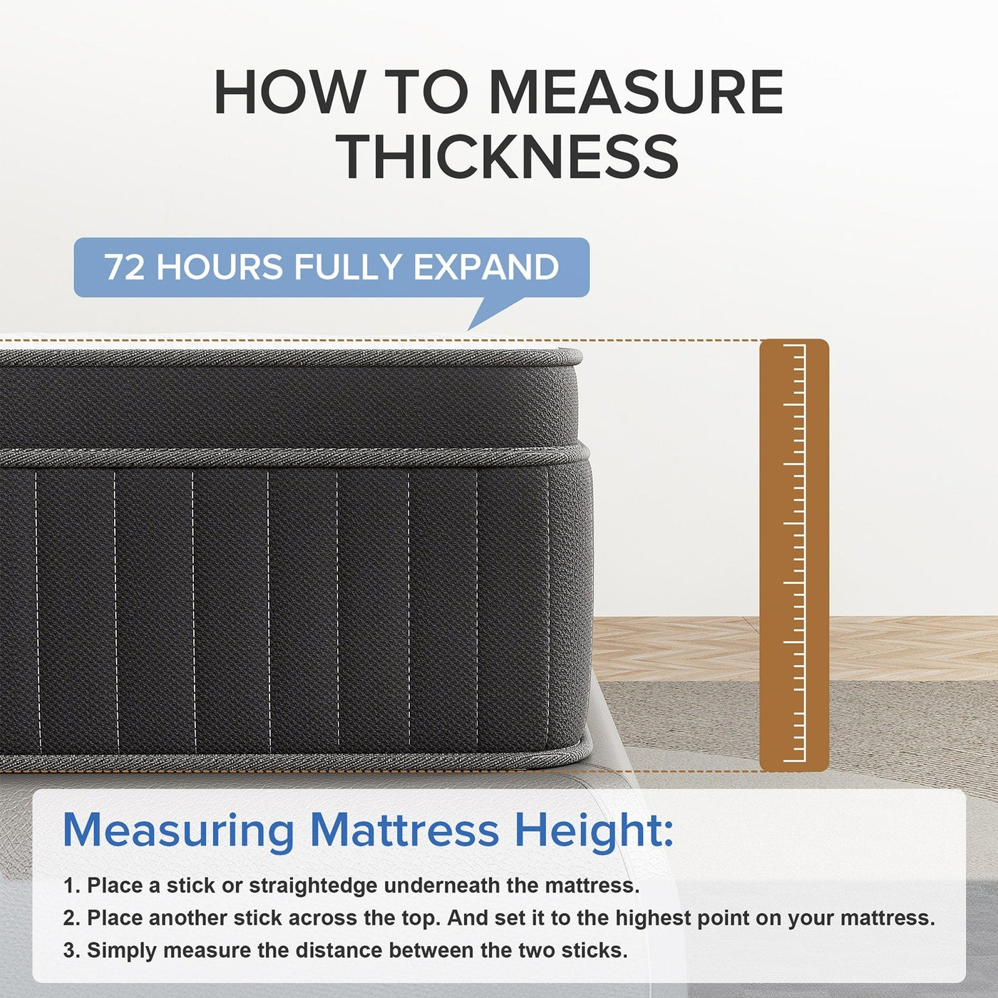 SweDrea 12in. Medium Pillow Top Gel Memory Foam Innerspring Hybrid Mattress with CertiPUR-US, SGS and OEKO-TEX Certified