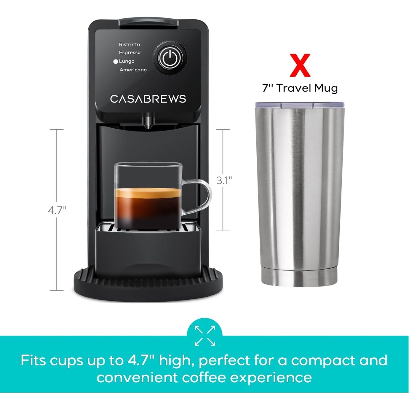 CASABREWS CM7036E 20 Bar Espresso Machine for Nespresso Original Pods