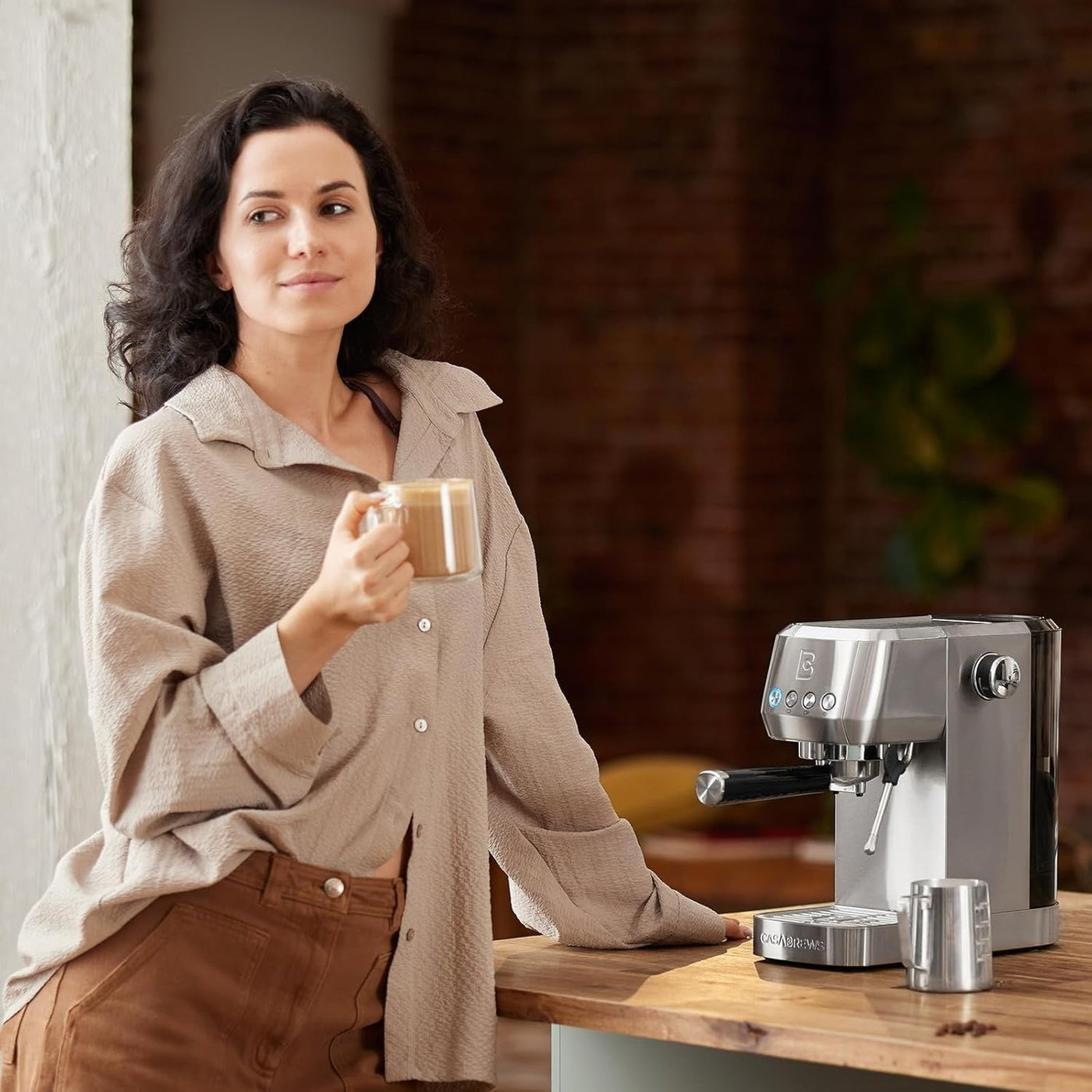 Casabrews 3700E 20 Bar Professional Espresso Machine with Milk Frother - N/A