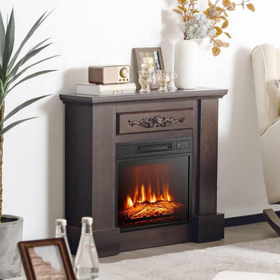 Electric Fireplace Insert with Adjustable Heating, Brightness, Timer and Overheat Protection, 1400W, CSA Listed