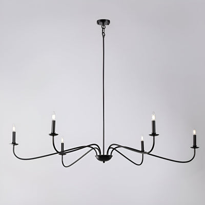 6-Light Classic French Minialist Chandelier with Candle-Style Lighting