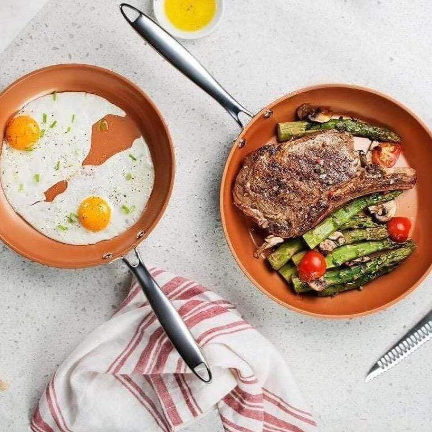 Gotham Steel Pro Hard Anodized 3 Pack Nonstick Fry Pan Set - 8'' 10'' and 12''