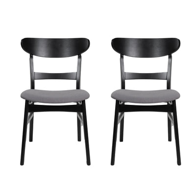 Abrielle Mid-Century Modern Upholstered Rubberwood Dining Chair (Set of 2) by Christopher Knight Home
