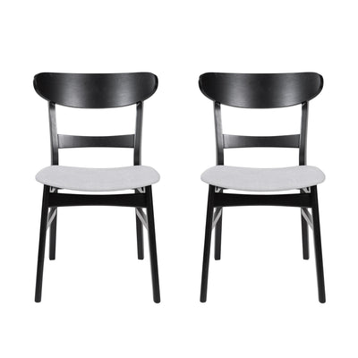 Abrielle Mid-Century Modern Upholstered Rubberwood Dining Chair (Set of 2) by Christopher Knight Home