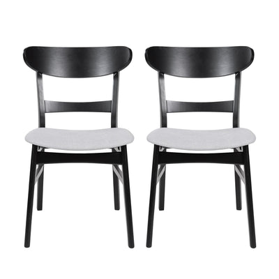 Abrielle Mid-Century Modern Upholstered Rubberwood Dining Chair (Set of 2) by Christopher Knight Home