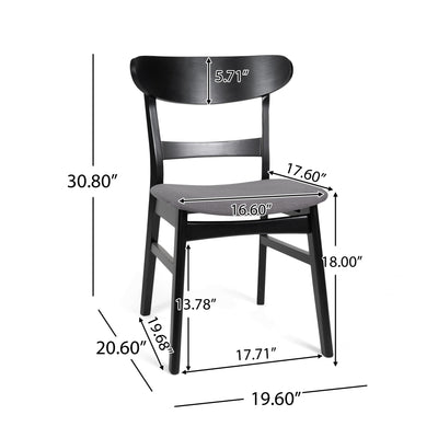 Abrielle Mid-Century Modern Upholstered Rubberwood Dining Chair (Set of 2) by Christopher Knight Home