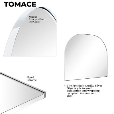 TEHOME Dezerae Large Arch Mirror for Mantel, 40'' W x 32'' H