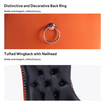 Upholstered Tufted Velvet Dining Chair with Solid Wood Legs Set of 6