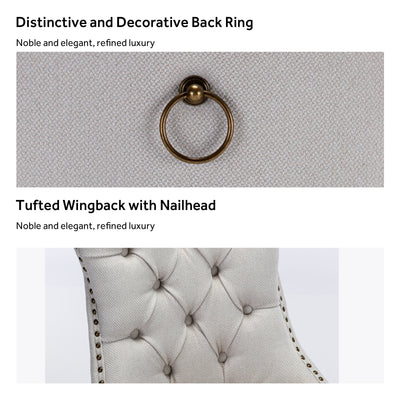 Upholstered Tufted Velvet Dining Chair with Solid Wood Legs Set of 6