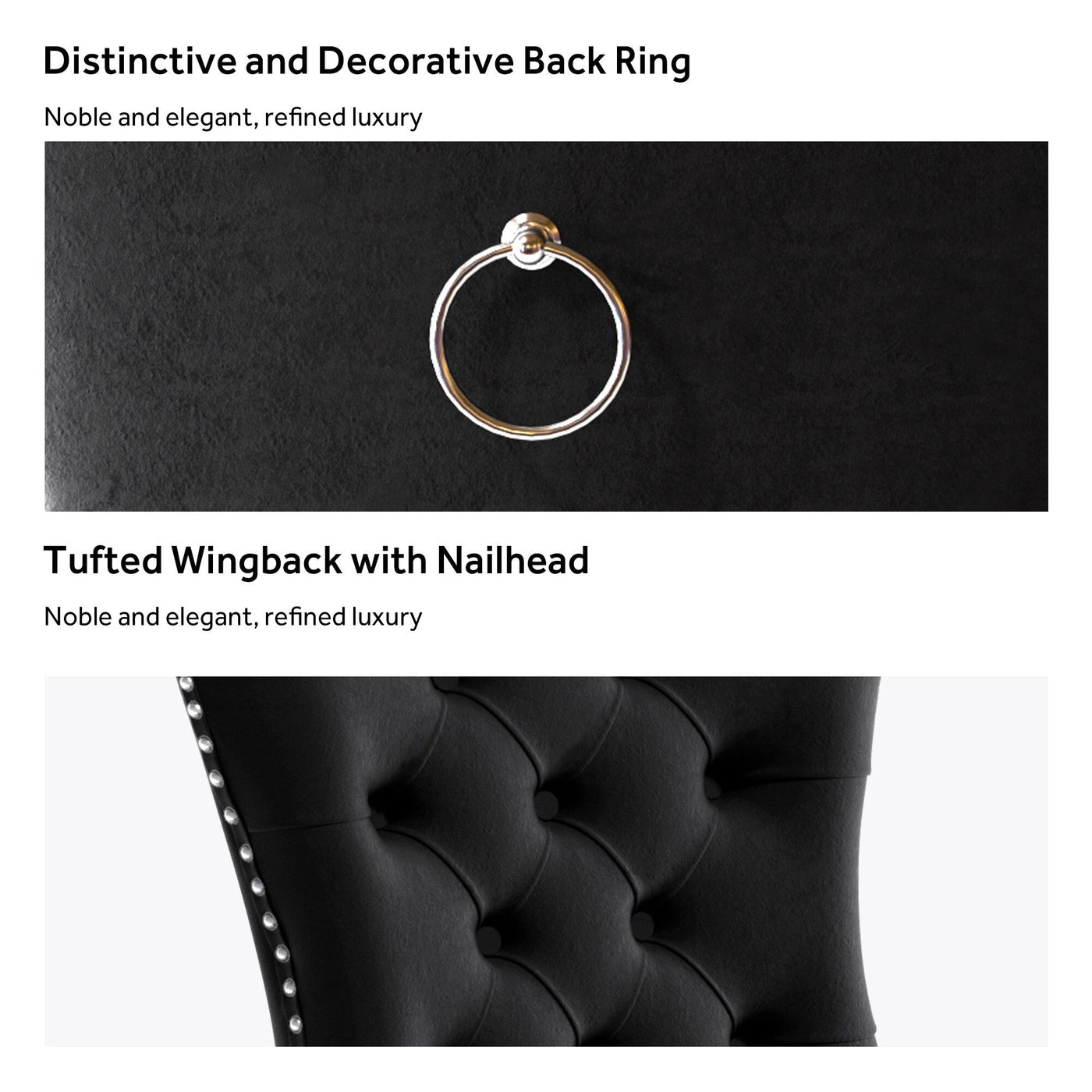 Upholstered Tufted Velvet Dining Chair with Solid Wood Legs Set of 6