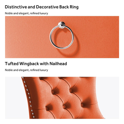 Upholstered Tufted Velvet Dining Chair with Solid Wood Legs Set of 6