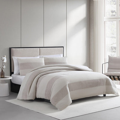 Vera Wang Chenille Waffle Stripe Beige Comforter Set