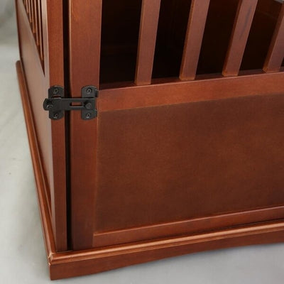 Wooden Pet Crate End Table with Lockable Door