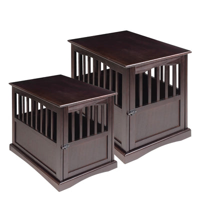 Wooden Pet Crate End Table with Lockable Door