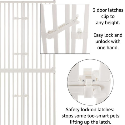unipaws Extra Tall Cat Pet Gate 74 Inch High with Doors Locks